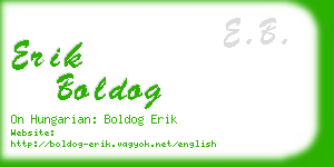 erik boldog business card